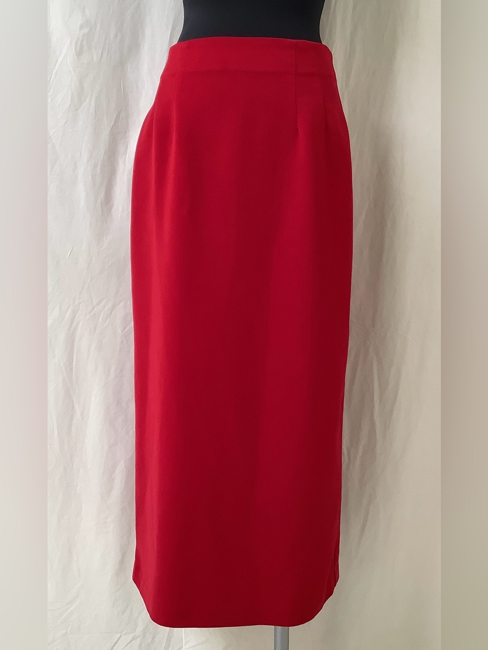 Briggs Straight Midi Skirt-Red-Back Zip Close-8 Regular